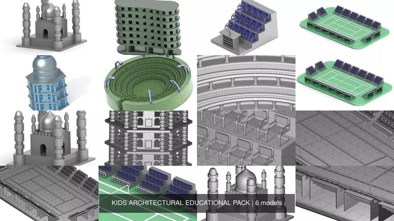 KIDS ARCHITECTURAL EDUCATIONAL PACK 3D Model Collection