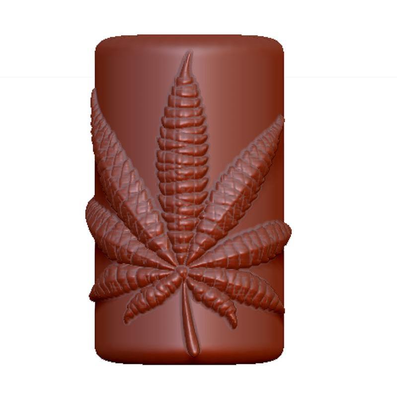Marijuana Leaf Cylindrical Candle Mold