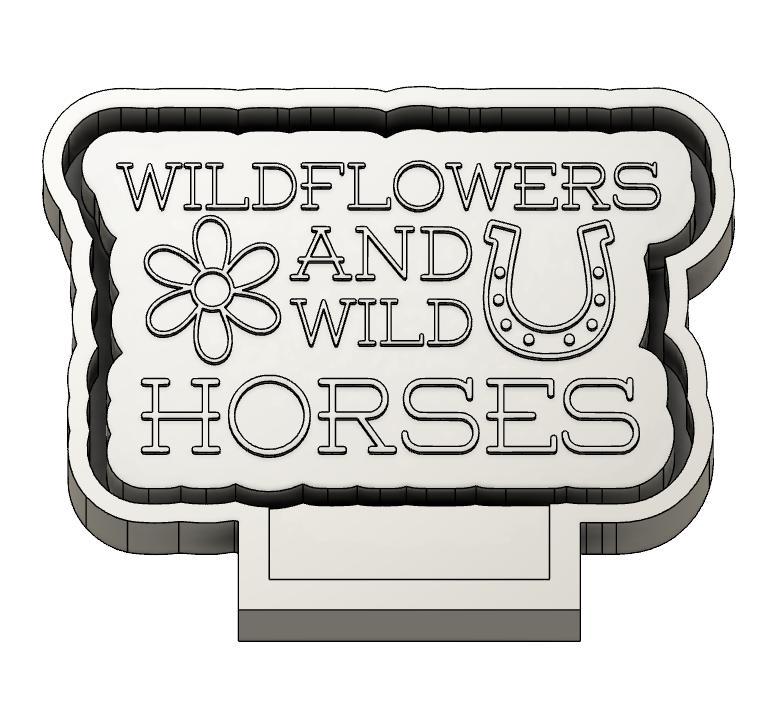 Wild Flowers and Wild Horses Freshie Mold With Matching Vent Clips STL