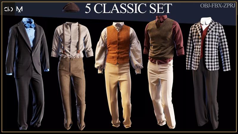 5 Classic Outfits Set For Men