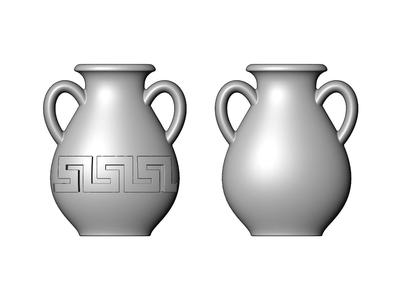 Greek key urn onlay relief and carving 3D print model