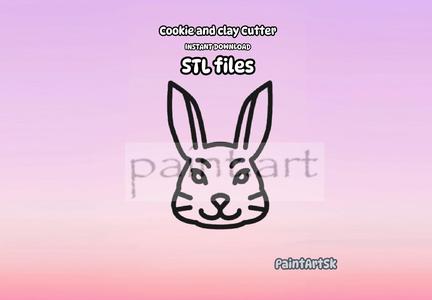 Bunny Shape Cookie Cutter STL File Instant Download, 6 sizes, Rabbit, Bunny, shape, Bunny Cookie cutter, Clay Cutter File, Rabbit STL files