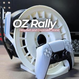 OZ Rally Racing Wheel Headset and Controller Stand