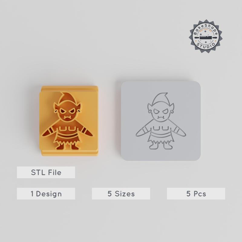Goblin Stamp Tile Set, 5 Sizes, 20-40mm, Perfect for Clay, Cookies & Fondant, Halloween Collection PRODUCT_5667