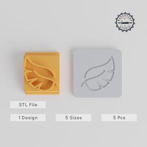 Leaf Stamp Tile Set, 5 Sizes, Perfect for Clay, Cookies & Fondant, Nature-Themed Motif, Botanical Design PRODUCT_4993
