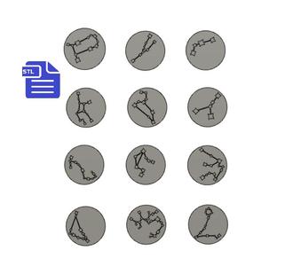 Zodiac Constellations Stamp - Full set