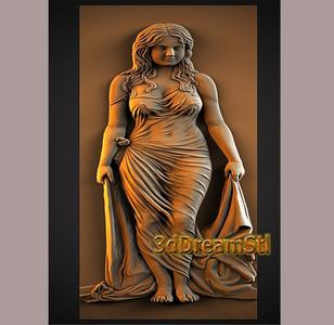 Indian woman STL model, CNC router engraver, artcam, aspire, cnc files, wood, art, wall decor, CNC