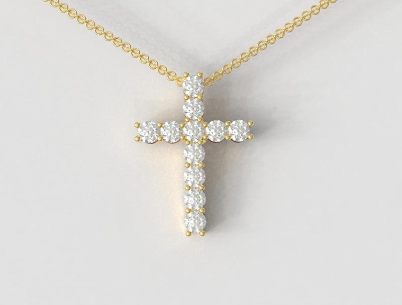 3mm Gemstone Cross Pendant