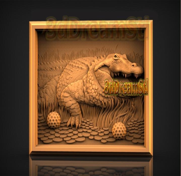 crocodile STL model, CNC router engraver, artcam, aspire, cnc files, wood, art, wall decor, CNC