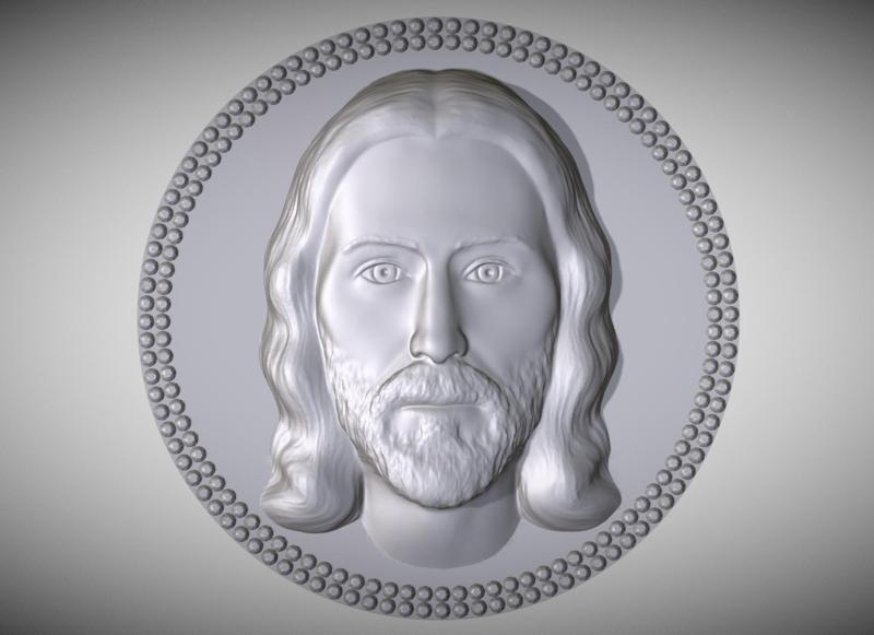 Jesus Christ medallion pendant 3D printing ready