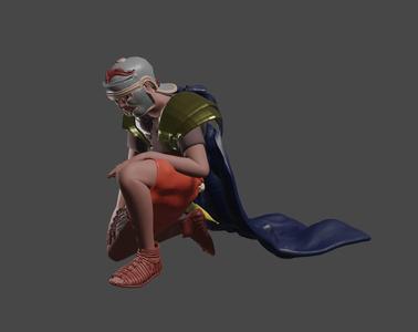 Roman legionary on his knees