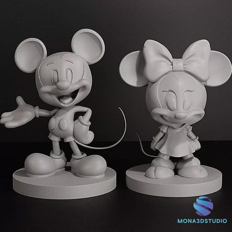 Mickey and  Minnie Mouse  - STL Files for 3D Printing 10 cm