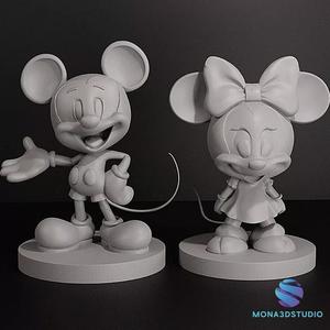 Mickey and  Minnie Mouse  - STL Files for 3D Printing 10 cm