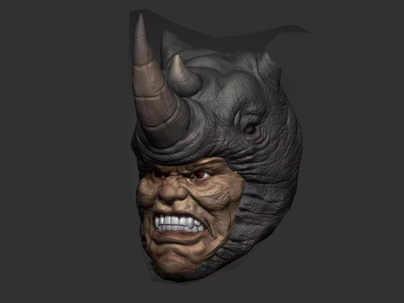 Marvel Comics Rhino Head Sculpt for Custom Action Figures