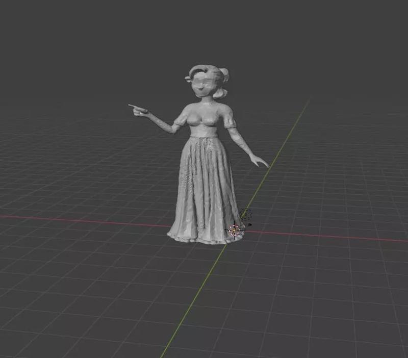 Low Poly Girl Pointing Right  STL FBX OBJ Files