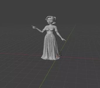 Low Poly Girl Pointing Right  STL FBX OBJ Files