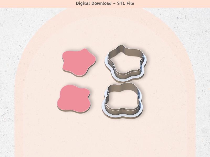 Organic Clay Cutter for Polymer Clay | Organic 05 Digital STL File | Clay Tools | 6 Sizes Clay Cutters, 2 Cutter Versions