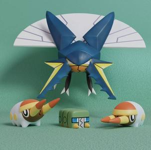 Pokemon - Grubbin Charjabug and Vikavolt