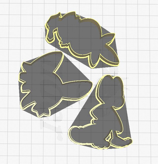 Pokemon Cookie Cutters Gen3 Starters
