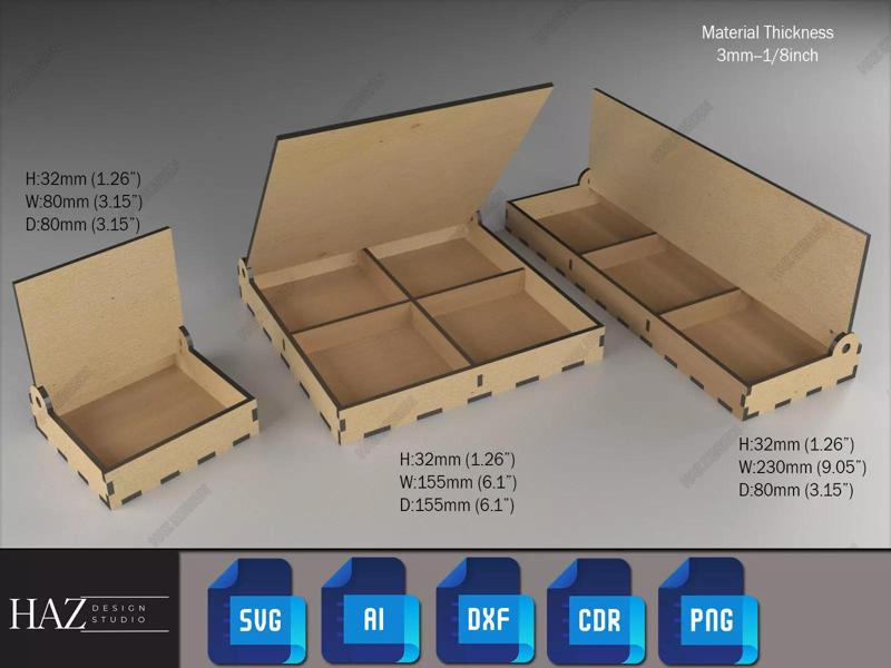 Flip Lid Wooden Storage Boxes 188