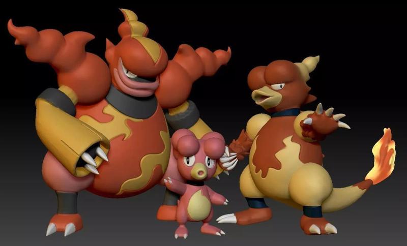 Pokemon Magby Magmar Magmortar