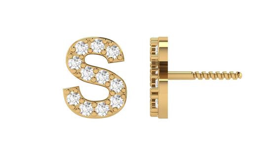S Letter Alphabets Studs Earrings