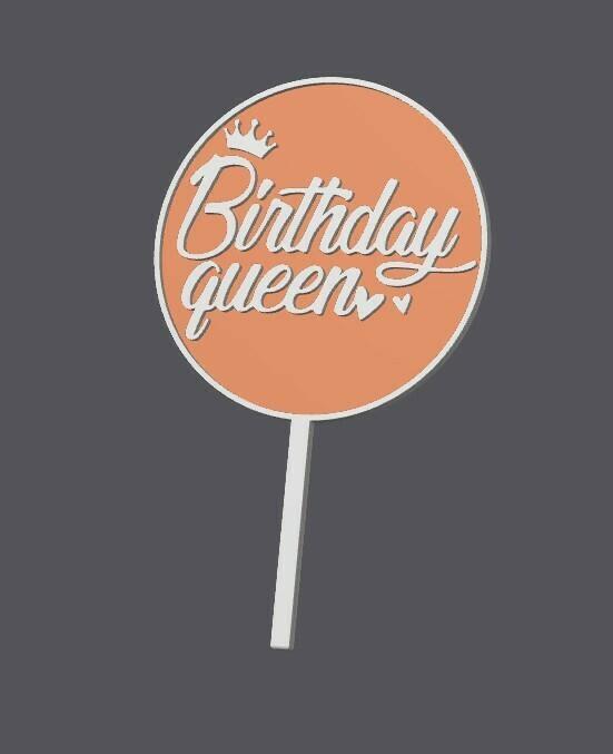 Cake Topper - Birthday - Bday Queen