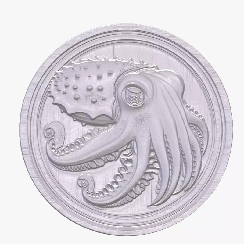 Cuttle Fish 2 basrelief for 3D printing