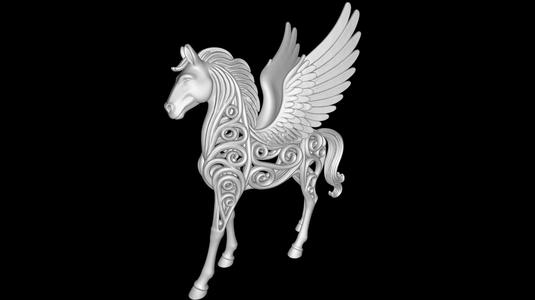 Filigree Pegasus — Ornamental Winged Horse Sculpture (STL)