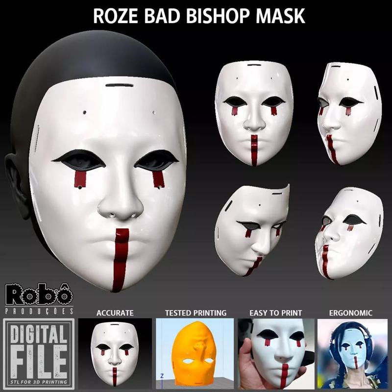 ROZE BAD BISHOP MASK - MW2 - WARZONE - STL MODEL 3D PRINT FILE