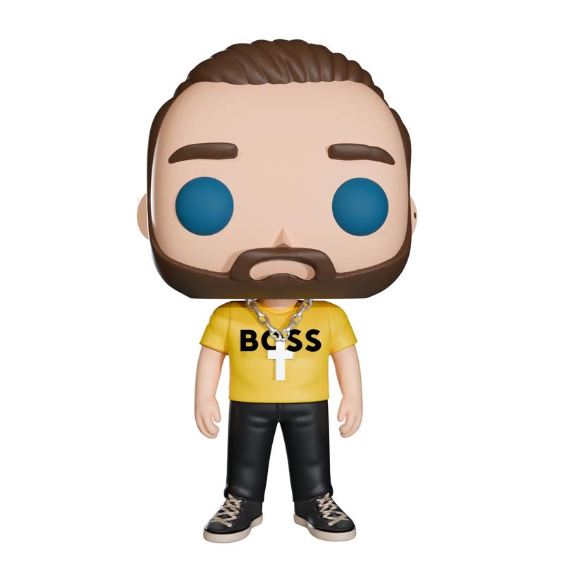 Funko pop man hugo boss shirt