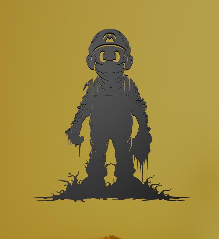 Creepy Mario Wall Art