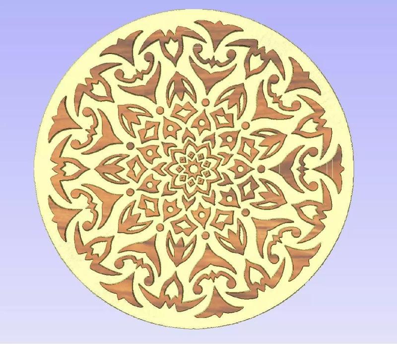 Mandala geometric ornament pattern for CNC or laser engraving