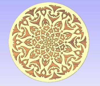 Mandala geometric ornament pattern for CNC or laser engraving