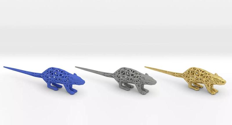 Rat 3d Print golden
