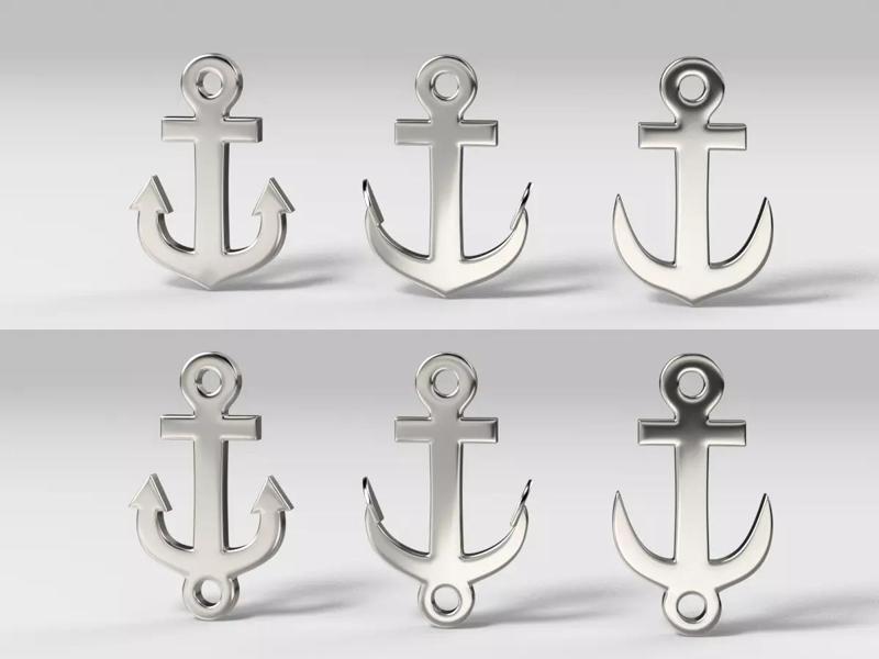Anchors pendant and bracelet 3D Model Collection