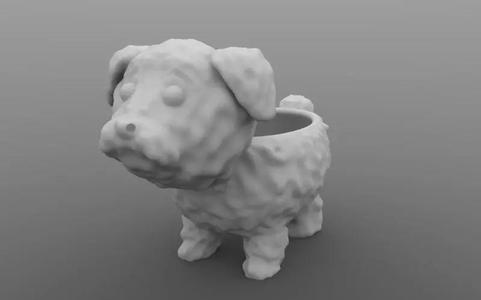 Poodle Caniche dog flower pot planter vase plants