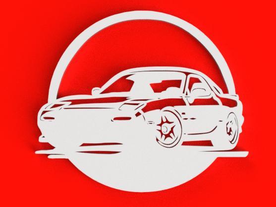 MAZDA RX7 WALL ART 2D