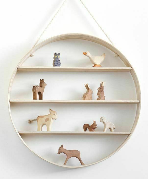 Modern Round Nursery Shelf -Toddler Toy Rack - Nursery/Kids Room Decor - MONTESSORI SHELF - Wall Mounted Shelves for Toy Entryway Organizer