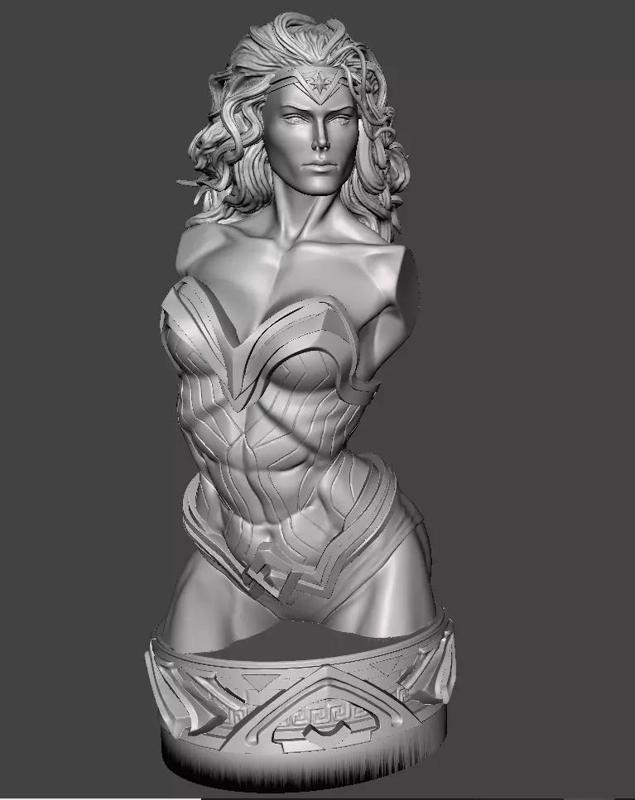 wonder women bust bust 3d model for 3dprinting