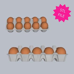 Miniature Egg Cartons STL File - Dollhouse Accessory - Scales 1.6 and 1.12