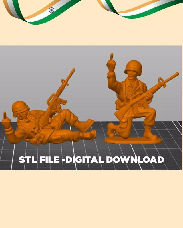 Rude Army Men Bundle  Plastic army men Middle Finger