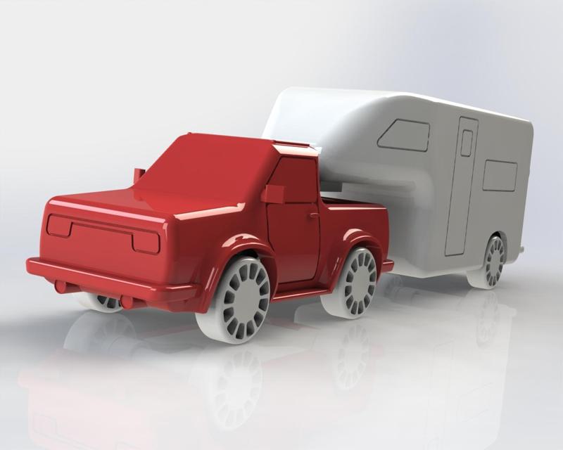 V05 Suspension toy car with suspension Truck and Trailer
