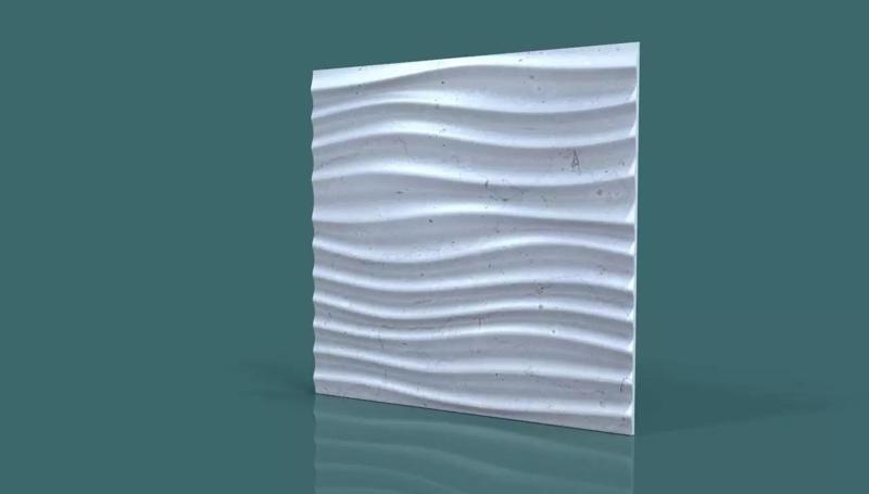 wall decor seamless wave 3d stl model for cnc Carving