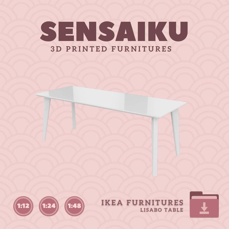 Miniature Replica LISABO Table V3for Miniature Dollhouse - IKEA (1:12,24,48) - 3D Print Instant Download