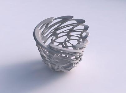 Bowl cylindrical with interlacing sharp edged lattice pimp up...