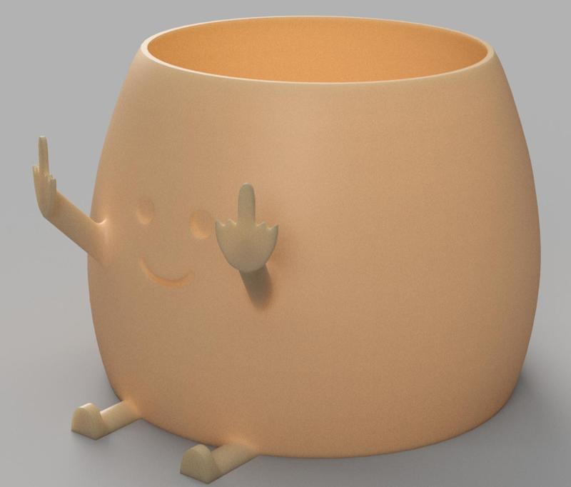 Cute planter middle finger