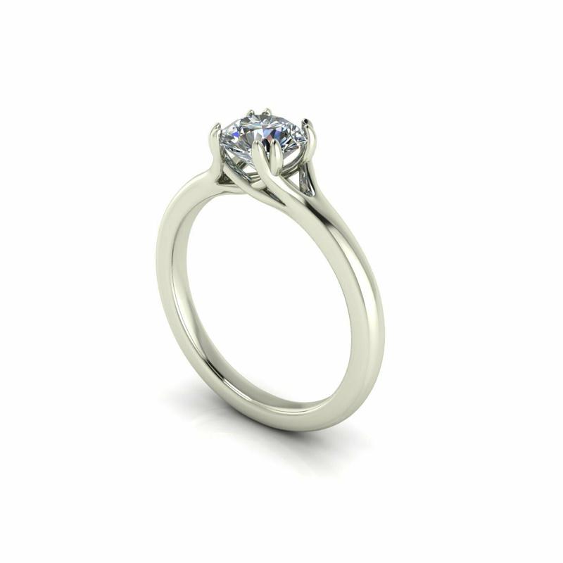 Solitaire Twist Prong Engagement Ring R2
