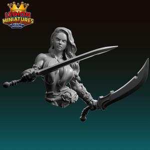 Thyra barbarian warrior bust presupported 75mm