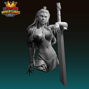 Varya v2 bust barbarian warrior presupported 75mm